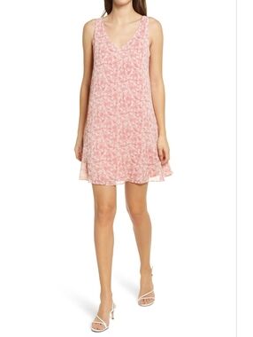NWT Women's Charles Henry Floral Tank Dress, V-Neck, Size Medium - Pink